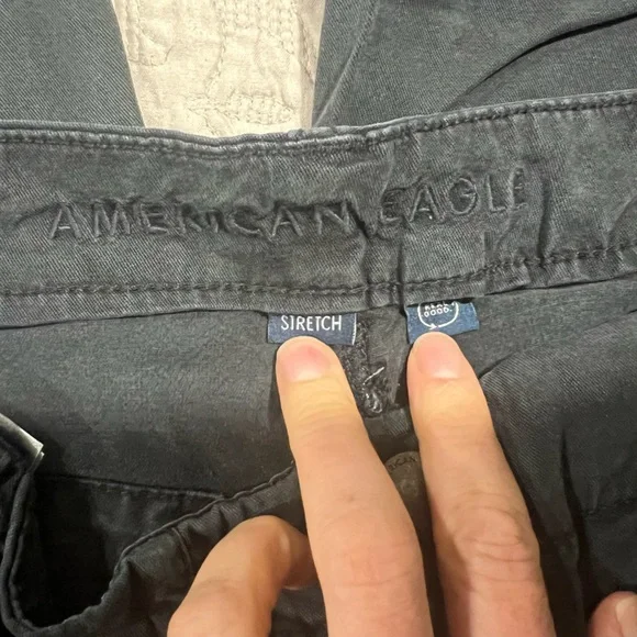 American Eagle Outfitters black cargo wide leg baggy super high rise pants 000 - Picture 4 of 6